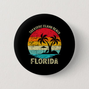 Familienurlaub Vintag Retro Florida Schatzinsel Button