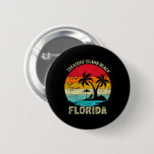 Familienurlaub Vintag Retro Florida Schatzinsel Button (Vorne & Hinten)