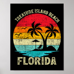 Familienurlaub Vintag Retro Florida Schatzinsel Poster