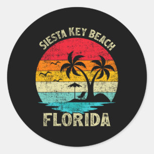 Familienurlaub Vintag Retro Florida Siesta Schlüss Runder Aufkleber