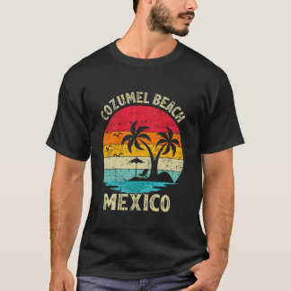 Familienurlaub Vintag Retro Mexico Cozumel Beach T-Shirt