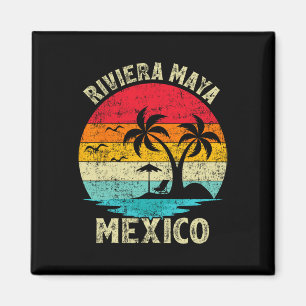 Familienurlaub Vintag Retro Mexiko Riviera Maya Magnet