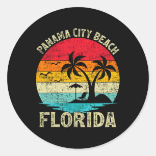 Familienurlaub Vintage Retro Florida Panama City Runder Aufkleber