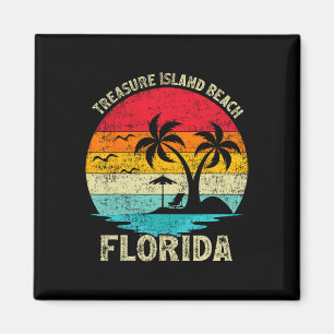 Familienurlaub Vintage Retro Florida Treasure Isl Magnet
