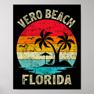 Familienurlaub Vintage Retro Florida Vero Beach Poster