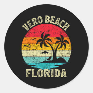 Familienurlaub Vintage Retro Florida Vero Beach  Runder Aufkleber