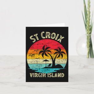 Familienurlaub Vintage Retro Jungferninseln St. Cr Karte