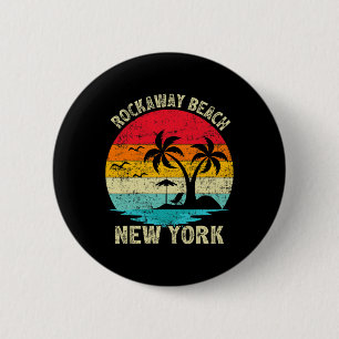 Familienurlaub Vintage Retro New York Rockaway Be Button
