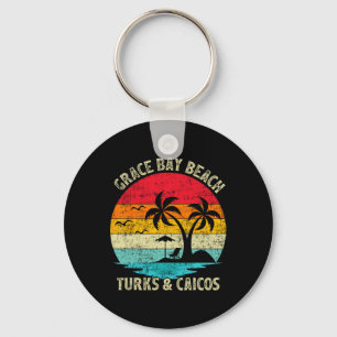 Familienurlaub Vintage Türken und Caicos Grace Bay Schlüsselanhänger