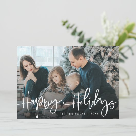 Familienurlaub Weihnachtskarte Feiertagskarte (Stehend Vorderseite)