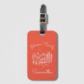 Familienurlaub Wiedersehen Bright Orange Camping Gepäckanhänger (Vorderseite Vertikal)