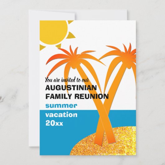 Familienurlaub Wiedersehen Sommerurlaub Einladung (Vorderseite)