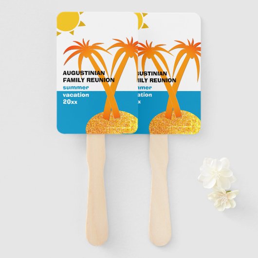 Familienurlaub Wiedersehen Sommerurlaub Fächer (Vorne und Hinten)