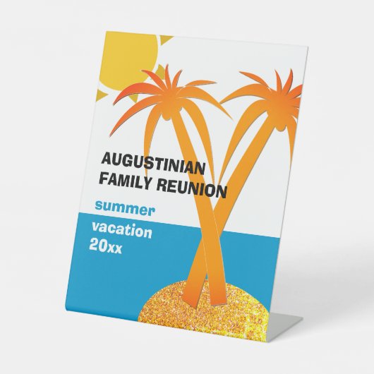 Familienurlaub Wiedersehen Sommerurlaub Sockelschild (Vorderseite)