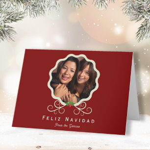 Familienurlaubskarte Foto Feliz Navidad Feiertagskarte