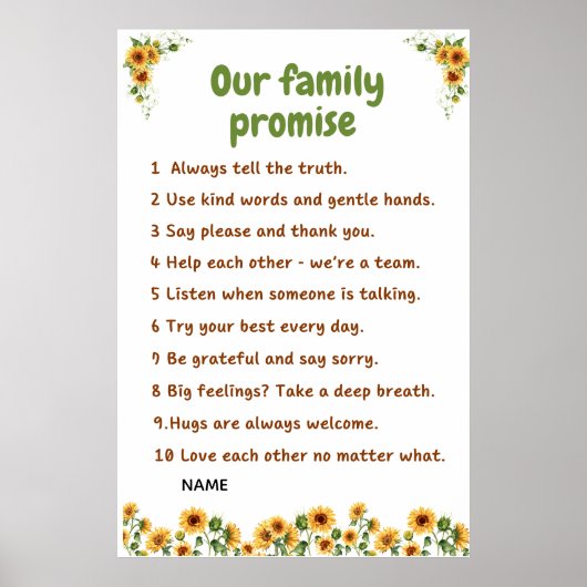 Familienversprechen-Wandkunst Poster (Vorne)