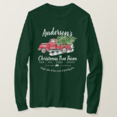 Familienvintage Weihnachtsbaum Truck Long Sleeve T-Shirt (Design vorne)