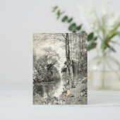 Familienwald Vintag Art 1800 Waldbache Munthe Postkarte (Stehend Vorderseite)