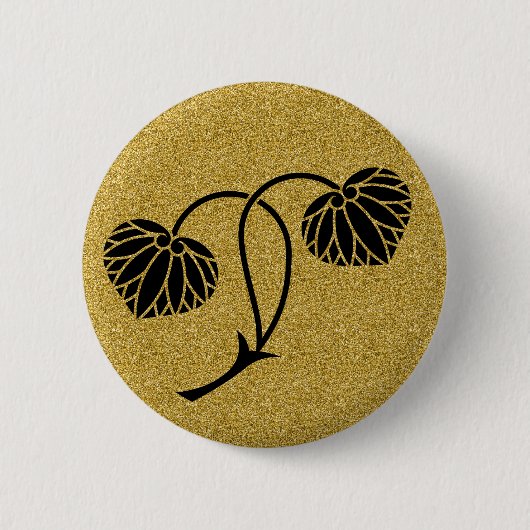 [Familienwappen] 2 hollyhock-Blätter Button (Vorderseite)