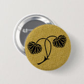 [Familienwappen] 2 hollyhock-Blätter Button (Vorne & Hinten)