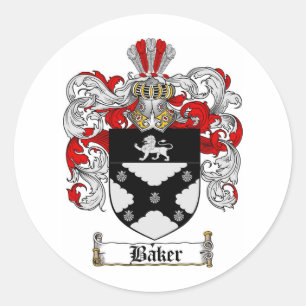 Familienwappen BAKER - BAKERCOAT VON WAFFEN Runder Aufkleber