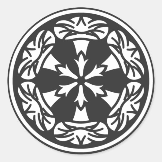 [Familienwappen] Blume Runder Aufkleber (Vorderseite)