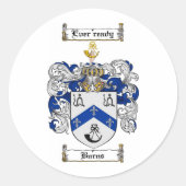 Familienwappen BURNS - RÜSTENMUSTER Runder Aufkleber (Vorderseite)