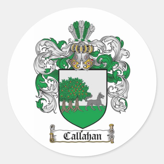 Familienwappen CALLAHAN - WALDBÜCHER VON CALLAHAN Runder Aufkleber (Vorderseite)
