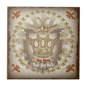 Familienwappen Crown Shield Nachname Fliese