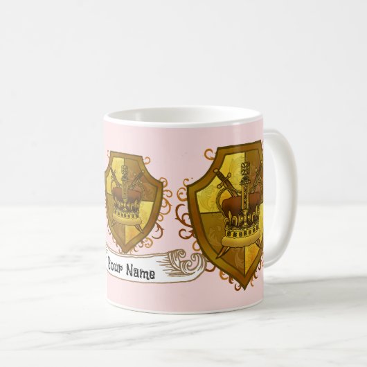 Familienwappen Crown Surname Tasse (VorderseiteRechts)