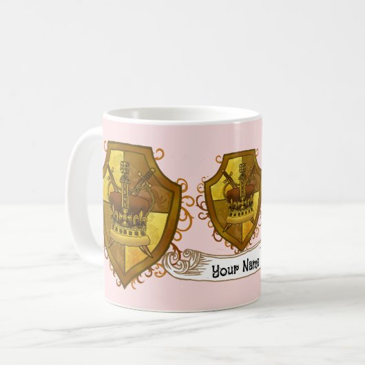 Familienwappen Crown Surname Tasse (Vorderseite Links)