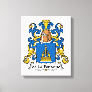 Familienwappen de la Fontaine Leinwanddruck