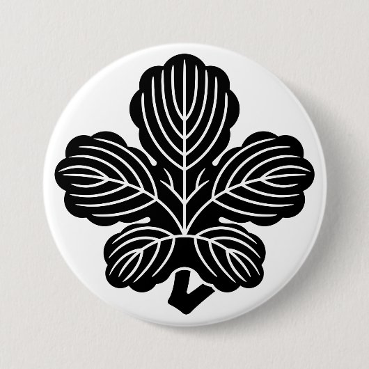 [Familienwappen] Deformiertes Kaji-Blatt Button (Vorderseite)