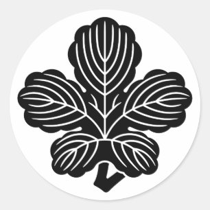 [Familienwappen] Deformiertes Kaji-Blatt Runder Aufkleber