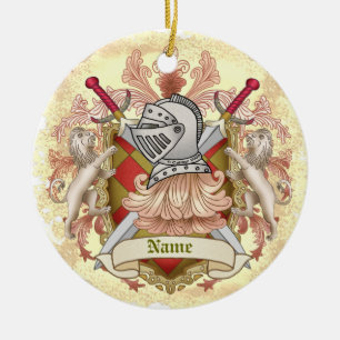 Familienwappen der Roten Ritterfamilie Nachname  Keramik Ornament