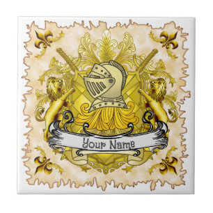 Familienwappen der Yellow Knight Nachname Fliese