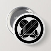 [Familienwappen] Gekreuzte Habichtfedern mit Kreis Button (Vorne & Hinten)