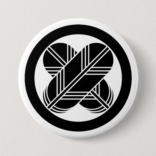 [Familienwappen] Gekreuzte Habichtfedern mit Kreis Button (Vorderseite)