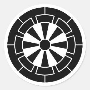 [Familienwappen] Genji-Clan-Rad Runder Aufkleber