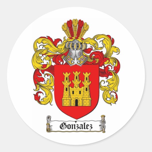 Familienwappen GONZALEZ - WappenSCHEIN GONZALEZ Runder Aufkleber (Vorderseite)