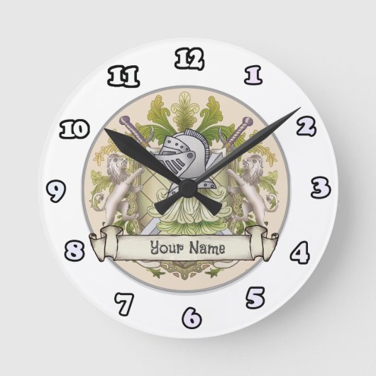Familienwappen "Green Knight" Nachname Uhr (Vorderseite)