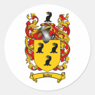 Familienwappen KELLER - KELLER-RÜSTE Runder Aufkleber