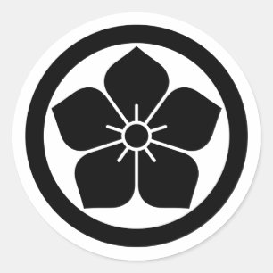 [Familienwappen] Kikyo-Blume in einem Kreis Runder Aufkleber