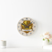 Familienwappen Kronenname Runde Wanduhr (Zuhause)