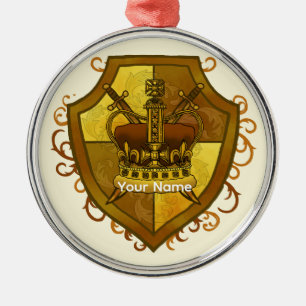 Familienwappen Kronenschwertschild Verzierung Ornament Aus Metall