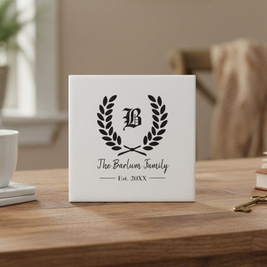 Familienwappen-Monogramm-Keramik Fliese