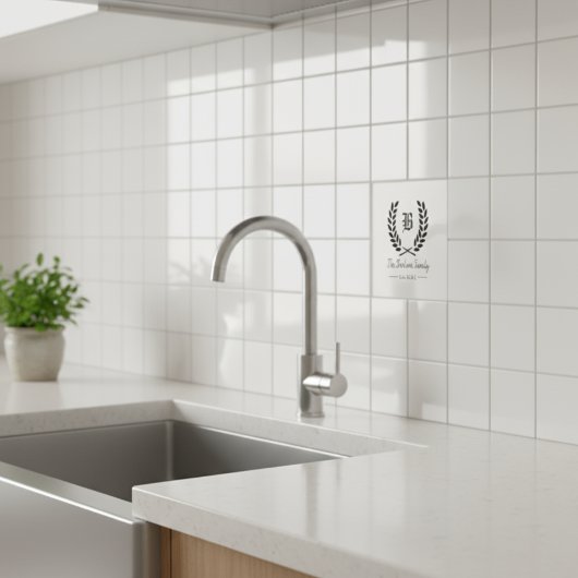 Familienwappen-Monogramm-Keramik Fliese