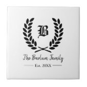 Familienwappen-Monogramm-Keramik Fliese (Vorderseite)