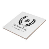 Familienwappen-Monogramm-Keramik Fliese (Seite)