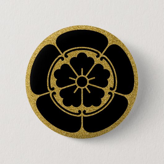 [Familienwappen] Oda Mokko und chinesische Blume Button (Vorderseite)